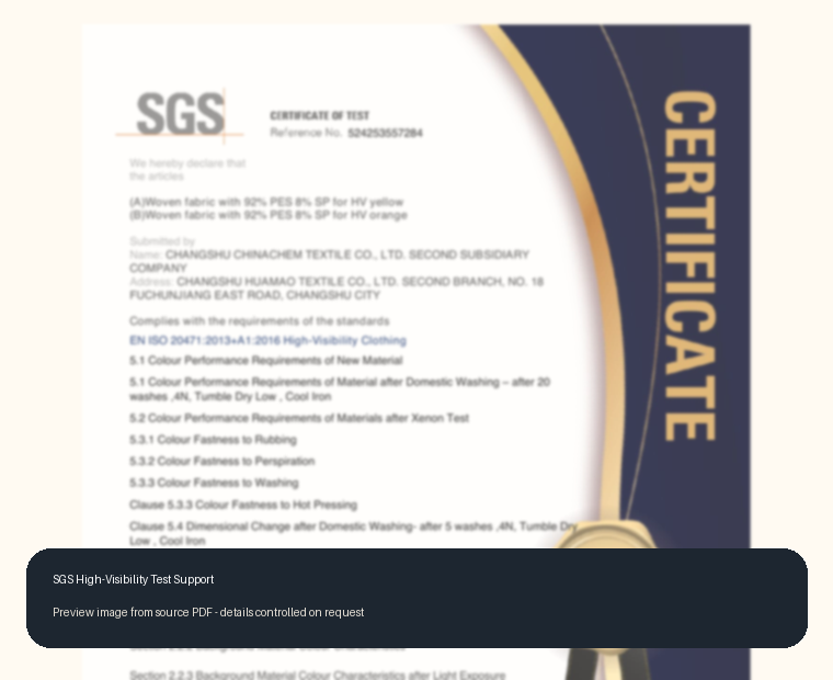 SGS high-visibility test support preview