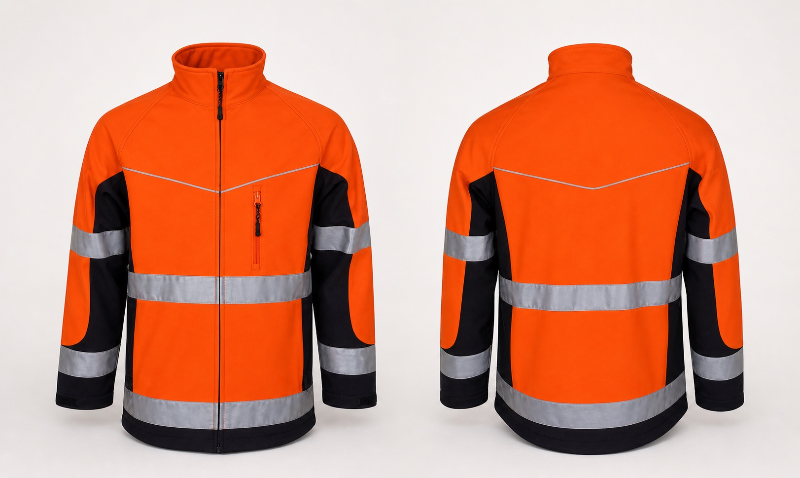 HM039 high visibility orange softshell jacket reference