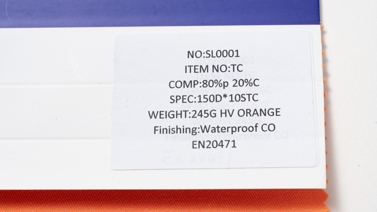 HM001 high-visibility polyester-cotton fabric product card