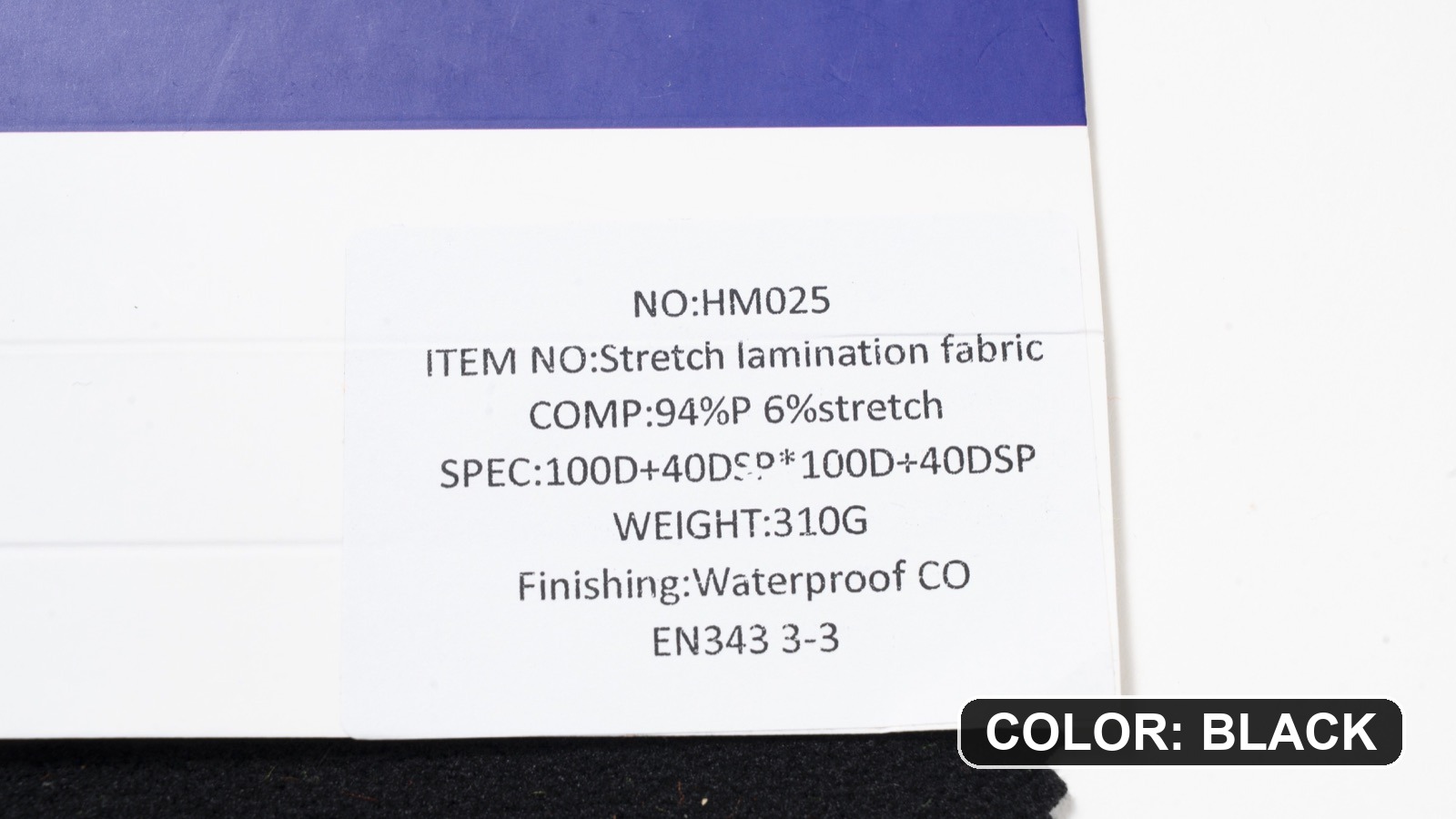 HM025 yellow stretch laminated fabric product card