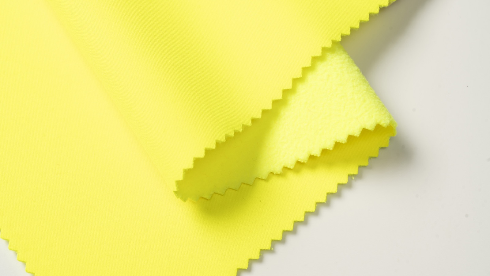HM066 fluorescent yellow Oxford laminated fabric detail