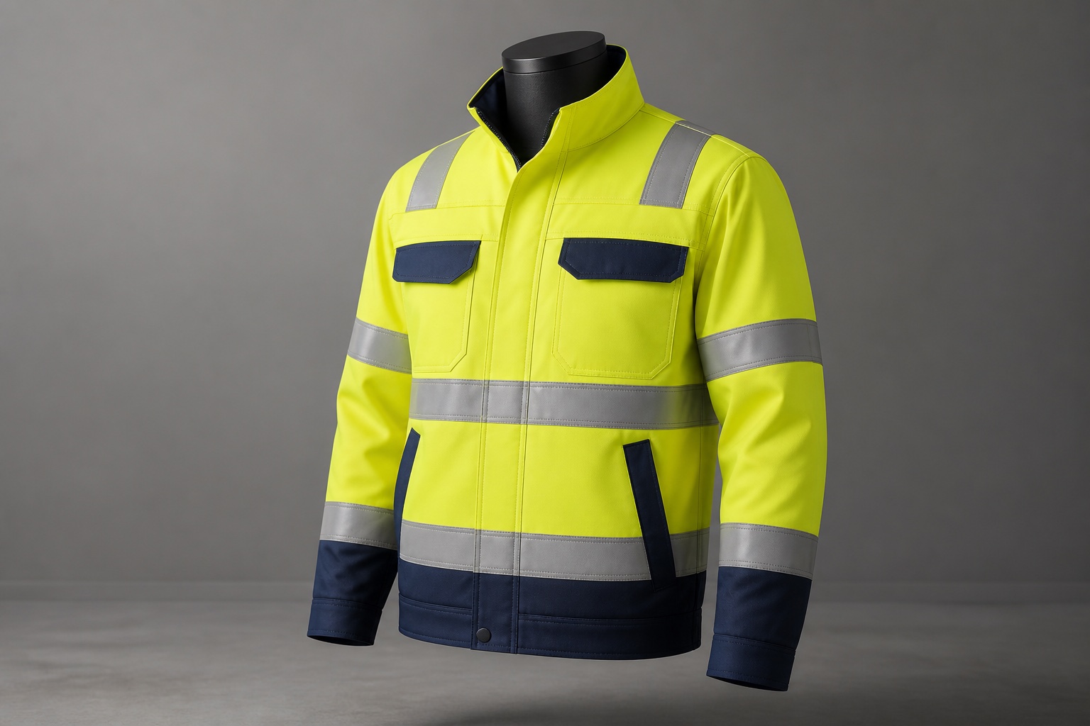 HM002 high-visibility yellow workwear application illustration